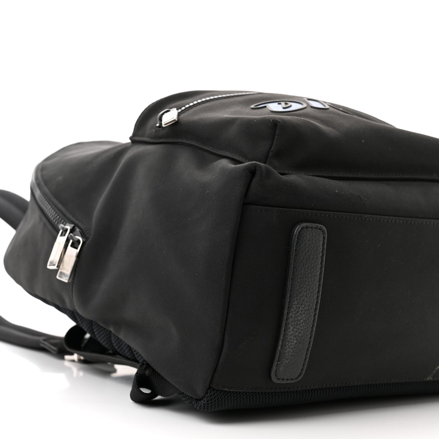 X KAWS Nylon Calfskin Logo Backpack Black