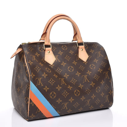 Louis Vuitton Monogram My LV Heritage Speedy 30 Blue Clair Orange 3 of 7