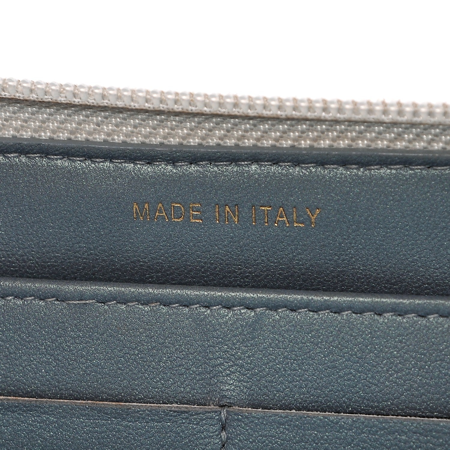 Chanel Metallic Patent Quilted Boy Zip Around Wallet Light Blue 7 of 9