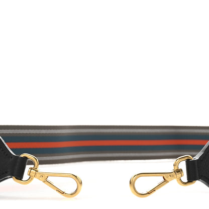 Prada Vitello Daino Striped Fabric Shoulder Strap 3 of 4