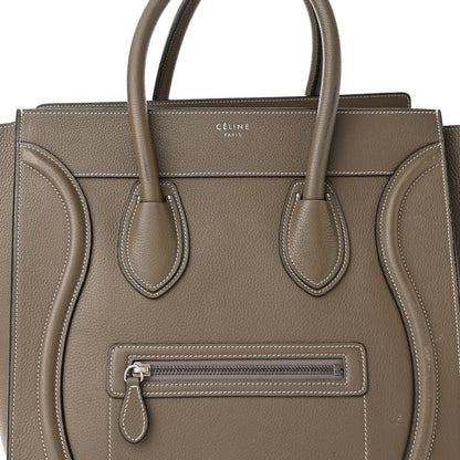 Celine Drummed Calfskin Mini Luggage Bag Souris 7 of 12