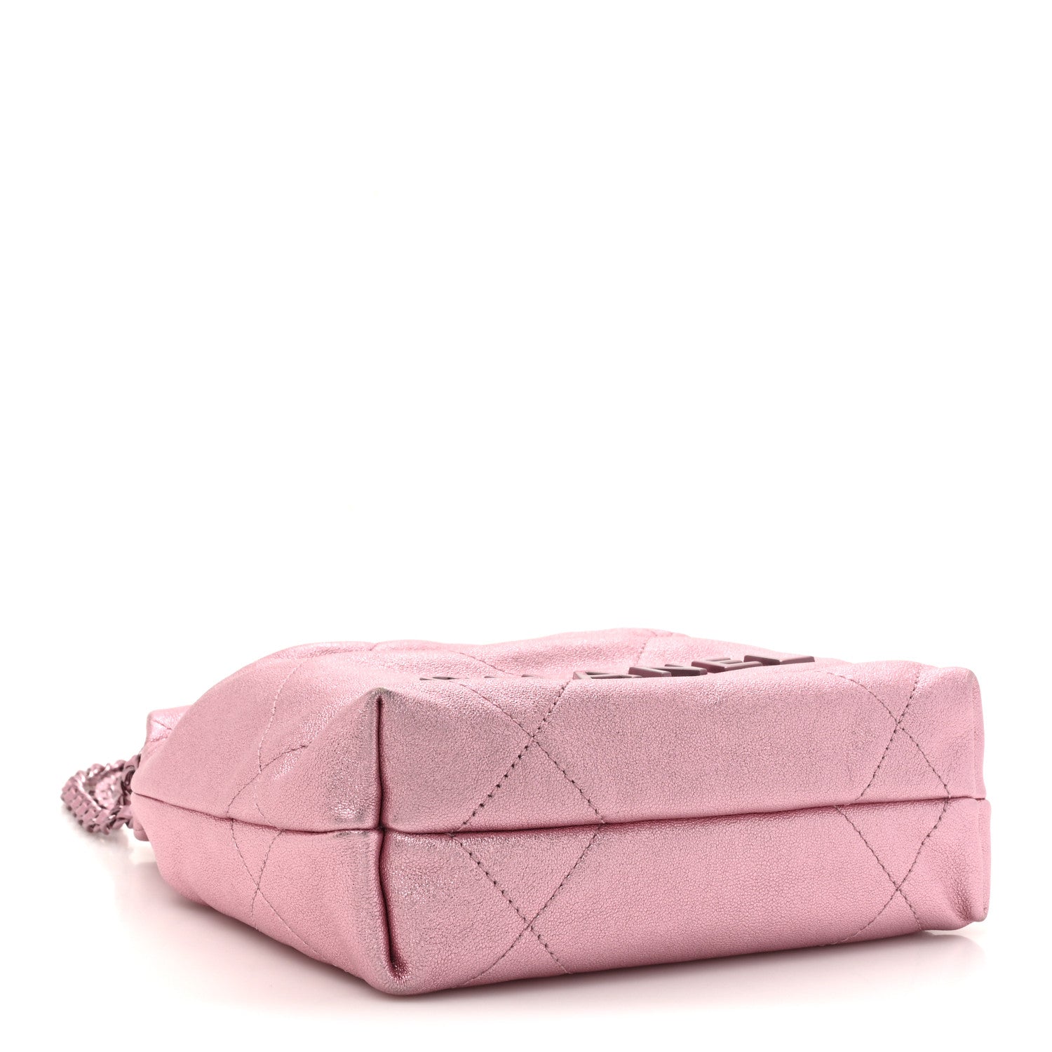 Chanel Metallic Lambskin Lacquered Monochrome Quilted Mini Chanel 22 Pink 4 of 12
