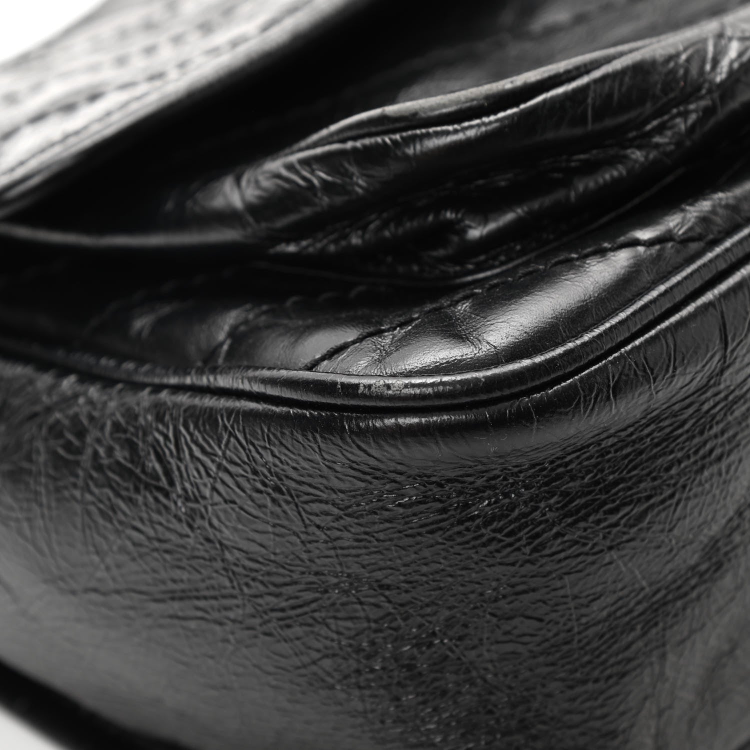 Saint Laurent Crinkled Calfskin Matelasse Monogram Medium Niki Chain Satchel Black 12 of 13