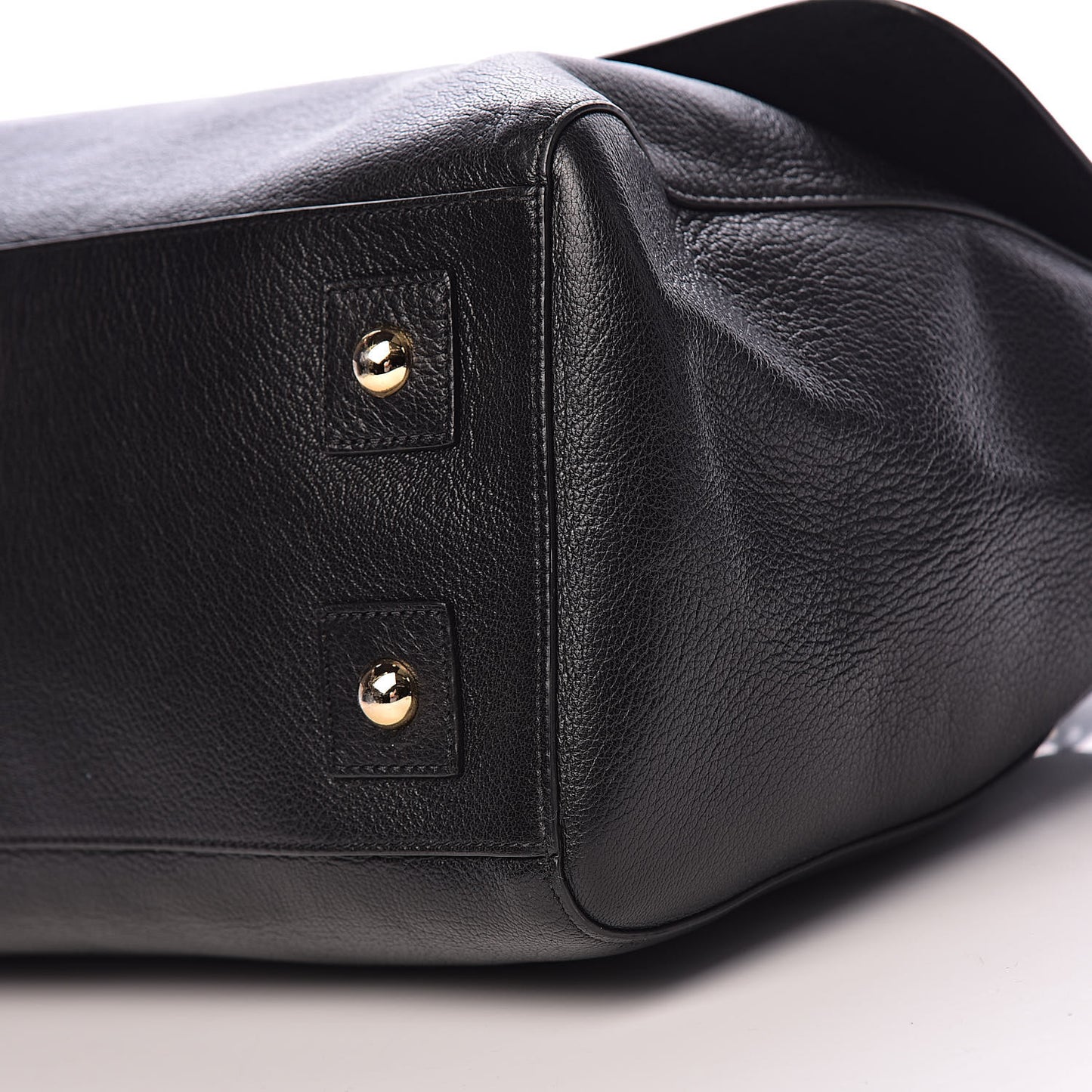Glossy Goatskin Medium Del Rey Satchel Black