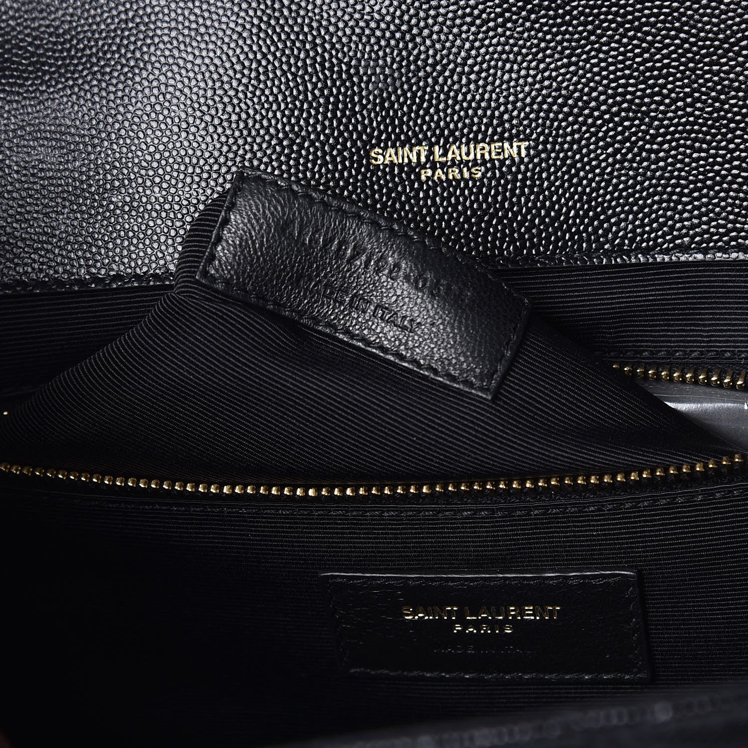 Saint Laurent Grain De Poudre Textured Mixed Matelasse Large Triquilt Monogram Satchel Black 8 of 10