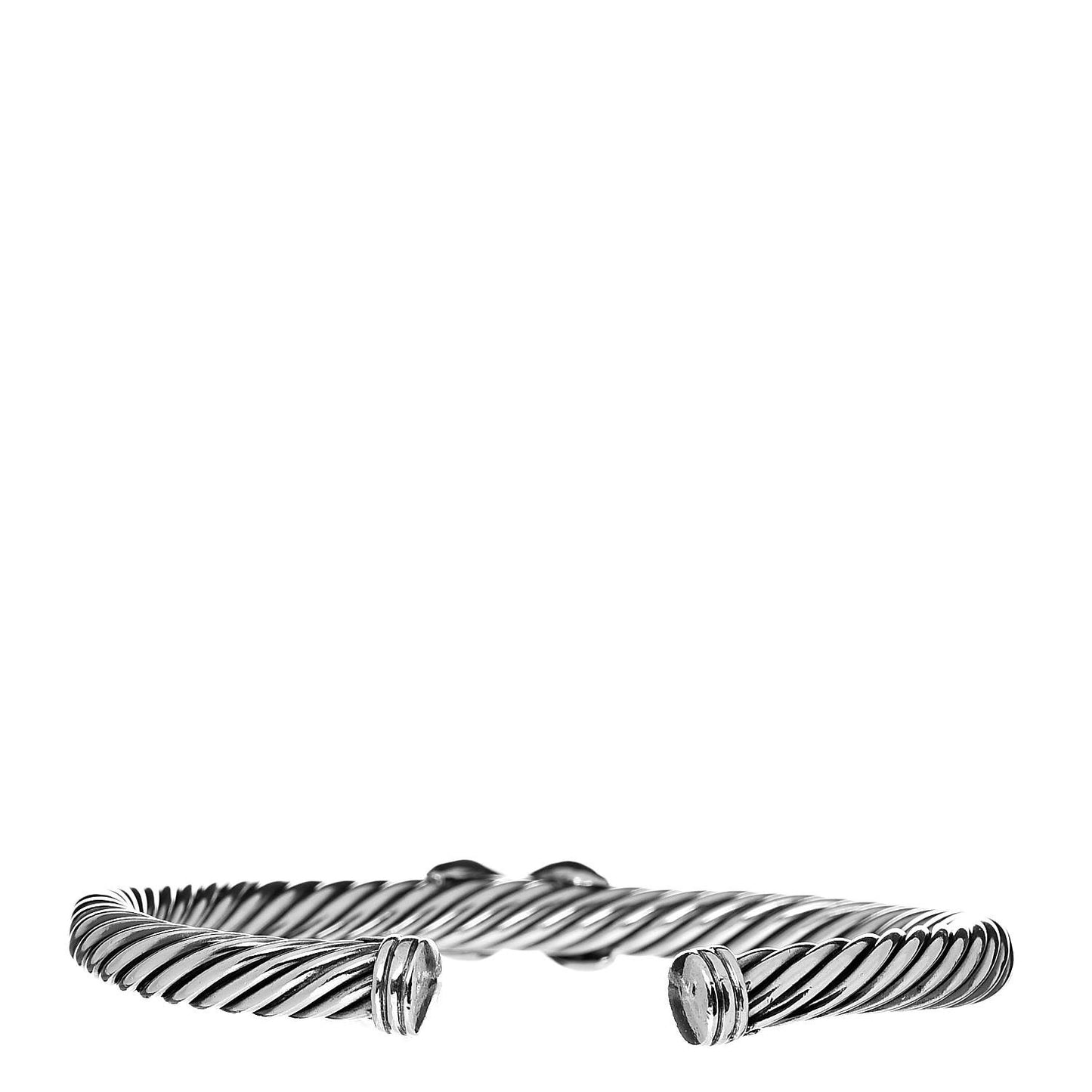 Sterling Silver 14K White Gold Pave Diamond 5mm X Cable Bracelet