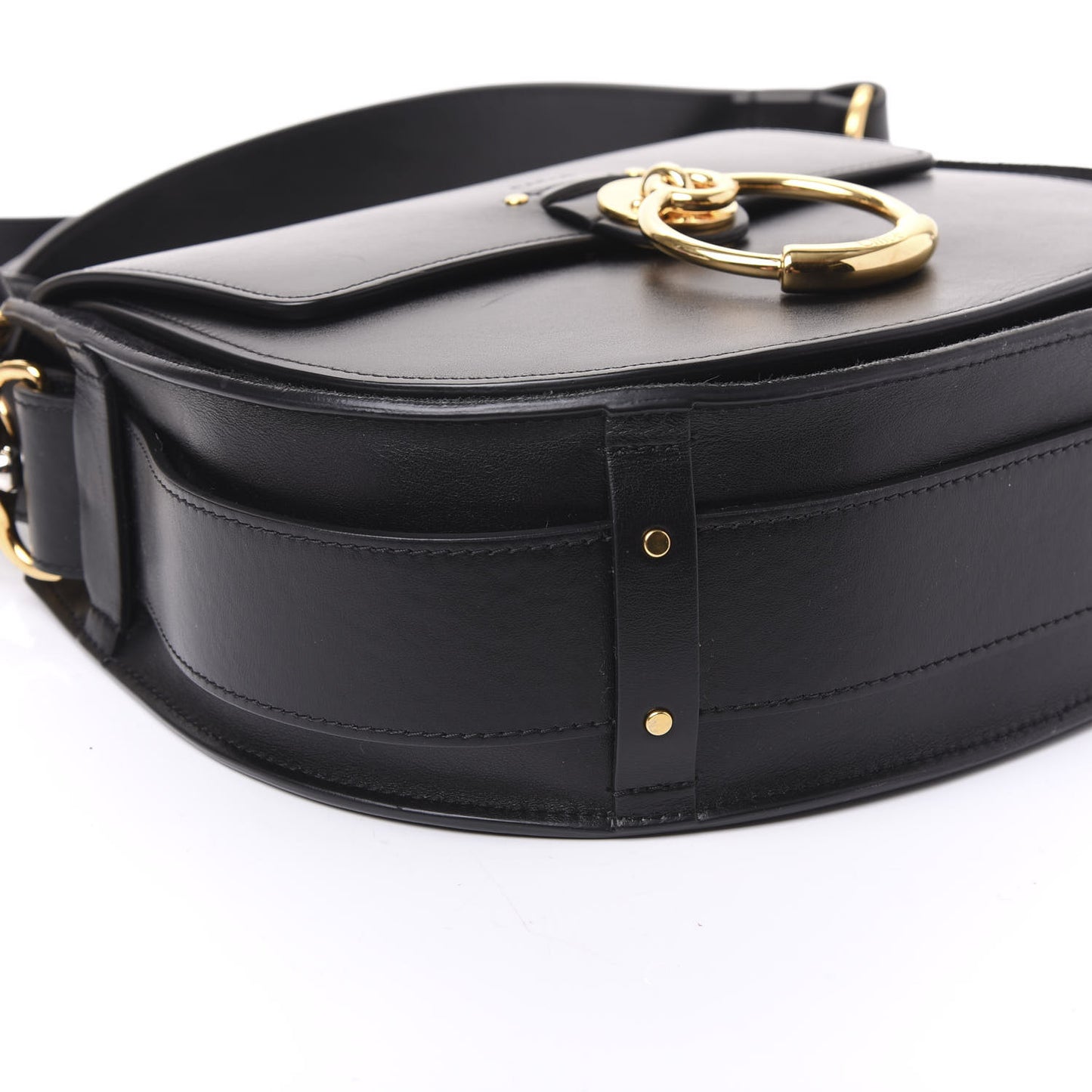 Grained Calfskin Large Tess Bag Black