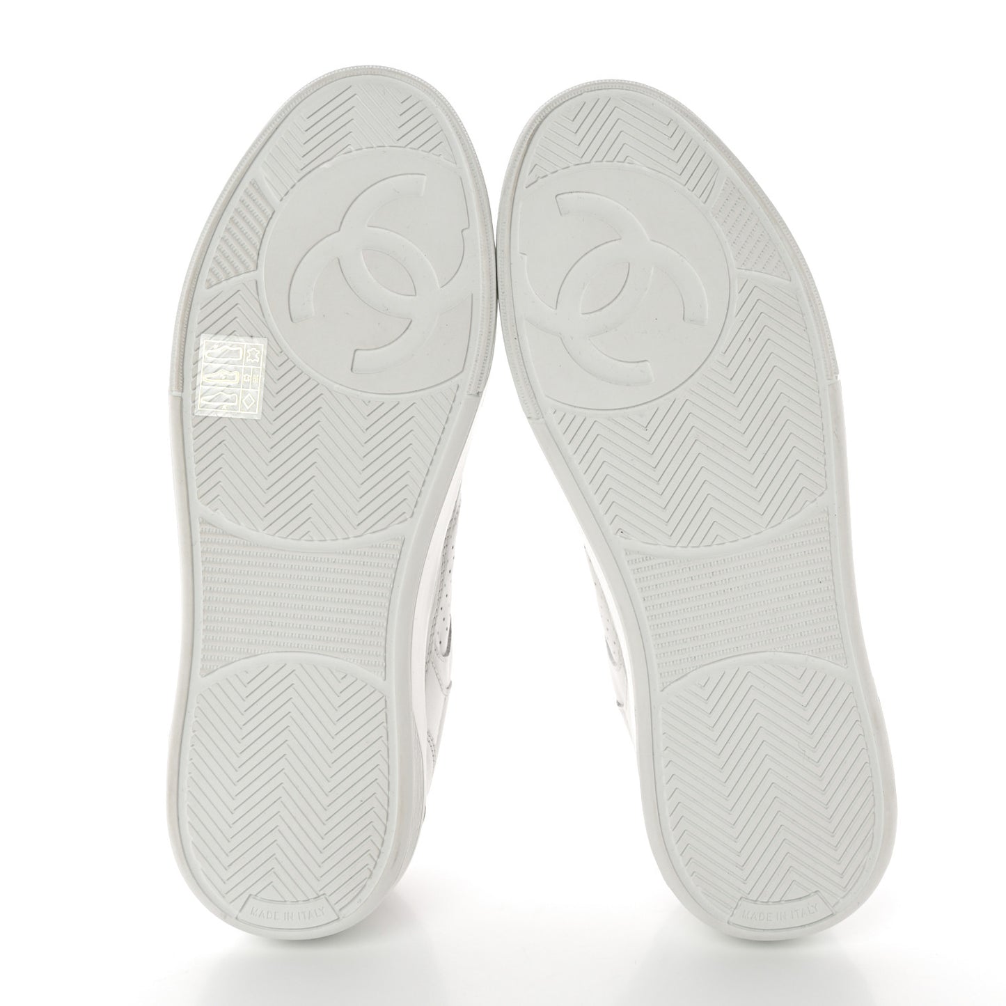 Calfskin CC Womens Sneakers 38.5 White