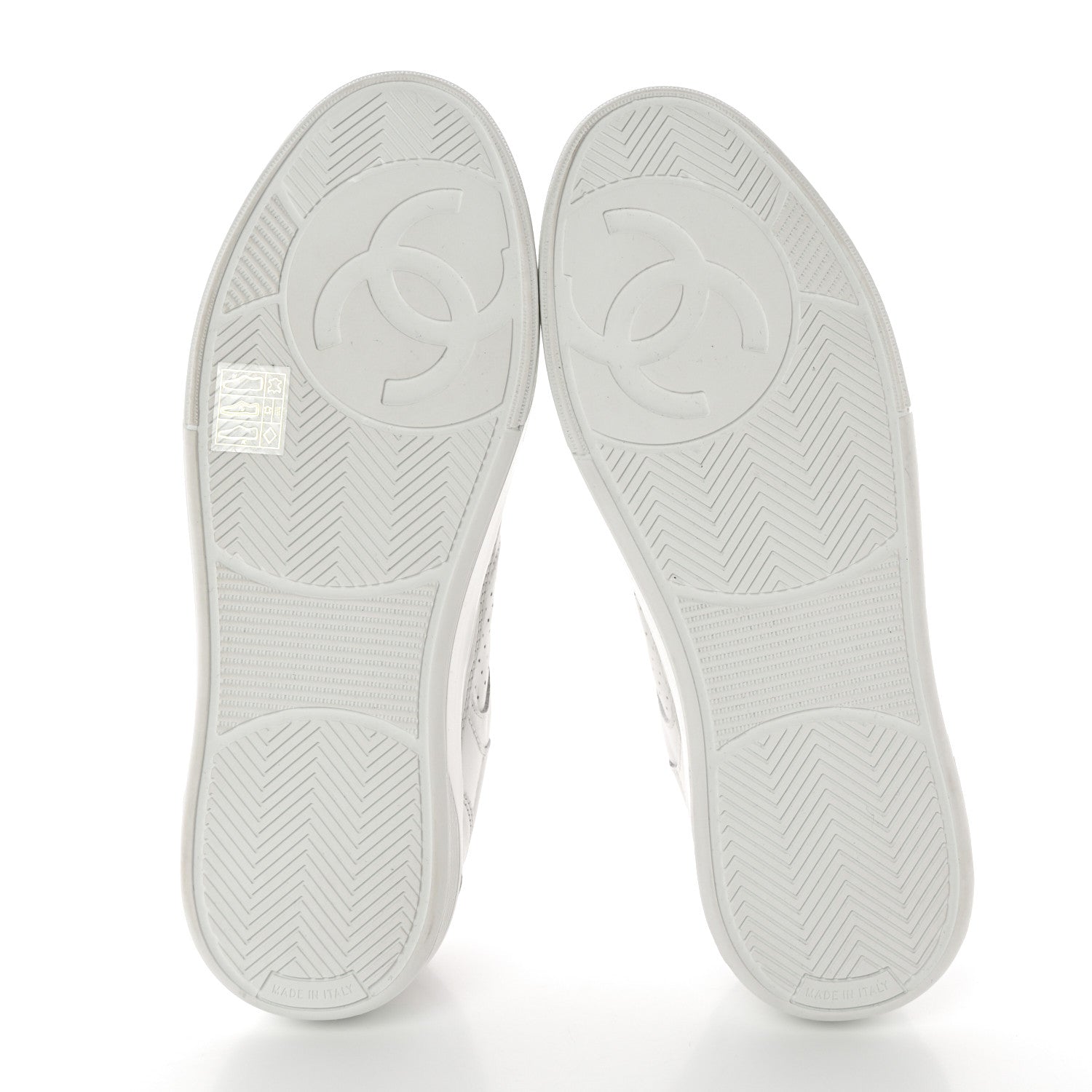 Chanel Calfskin CC Womens Sneakers 38.5 White 5 of 11