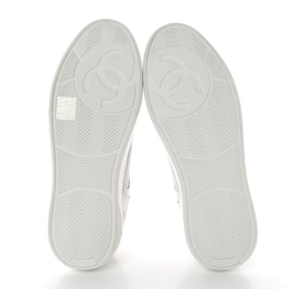 Chanel Calfskin CC Womens Sneakers 38.5 White 5 of 11