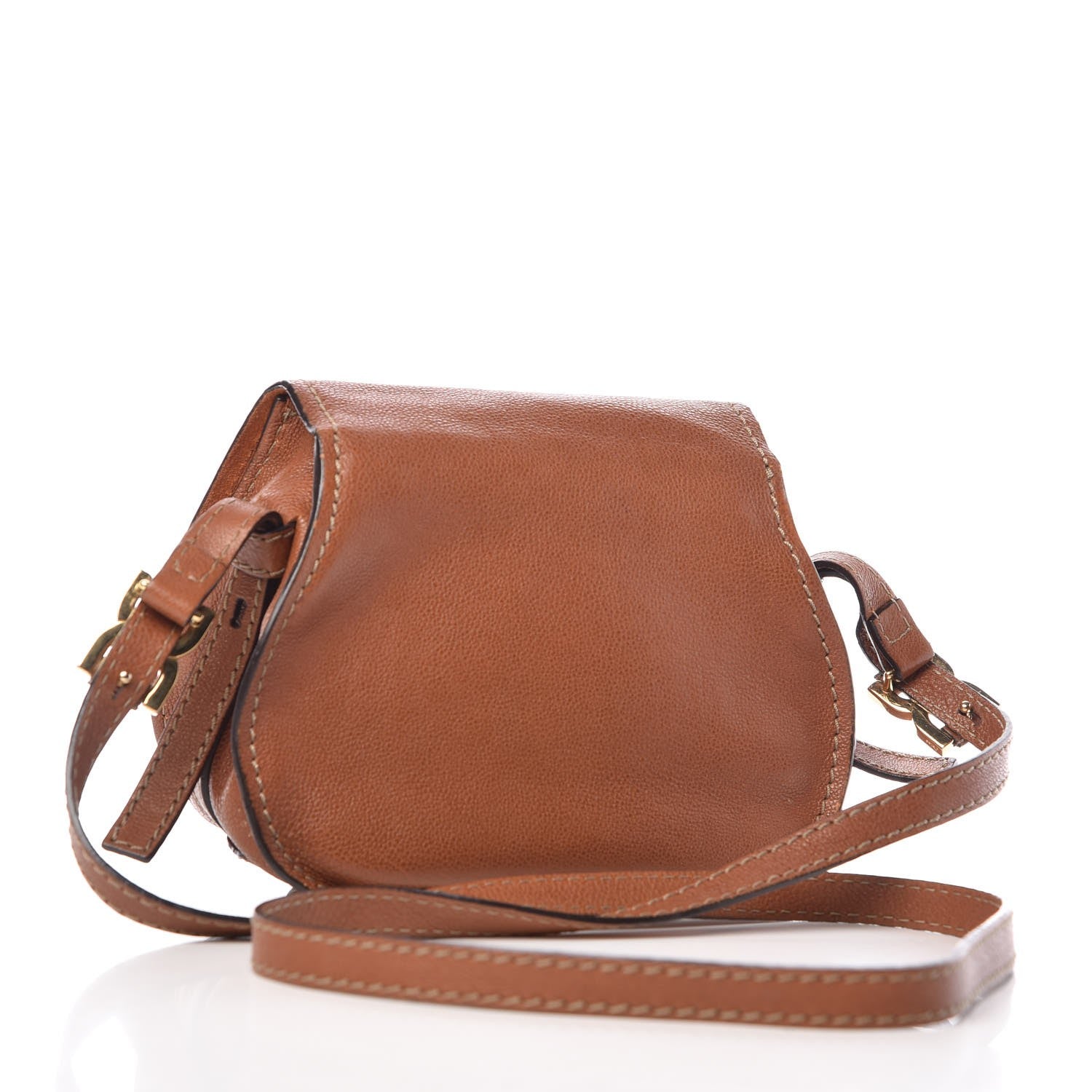 Chloe Calfskin Mini Marcie Nude Crossbody Bag Classic Tobacco 3 of 9