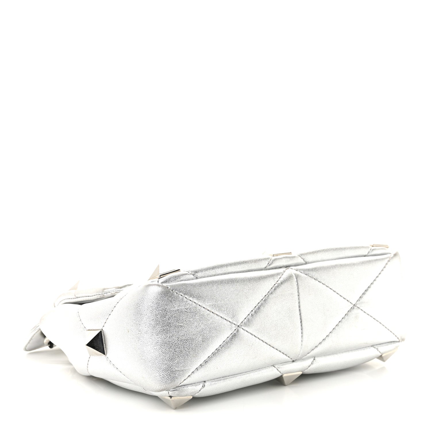 Valentino Garavani Nappa Medium Roman Stud Shoulder Bag Silver 4 of 11