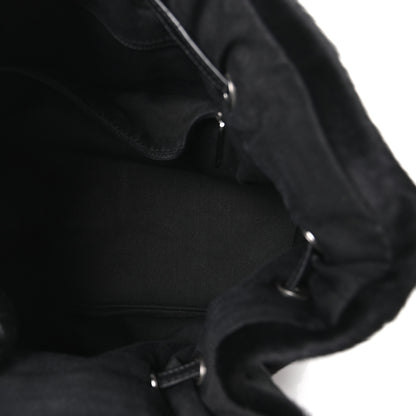 Chanel Aged Calfskin Pony Hair Quilted Small Miss Pony Drawstring Tote Black 5 of 10