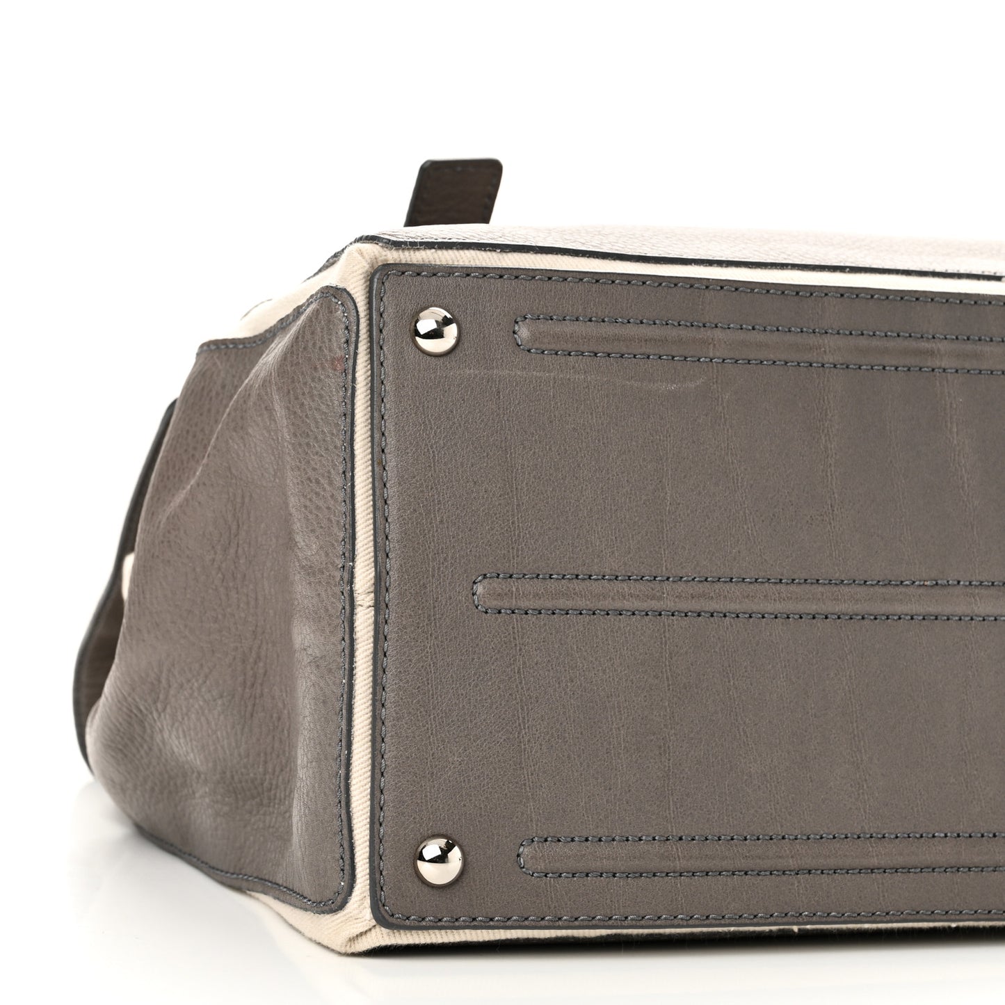 Calfskin Canvas Large Muse Two Grey