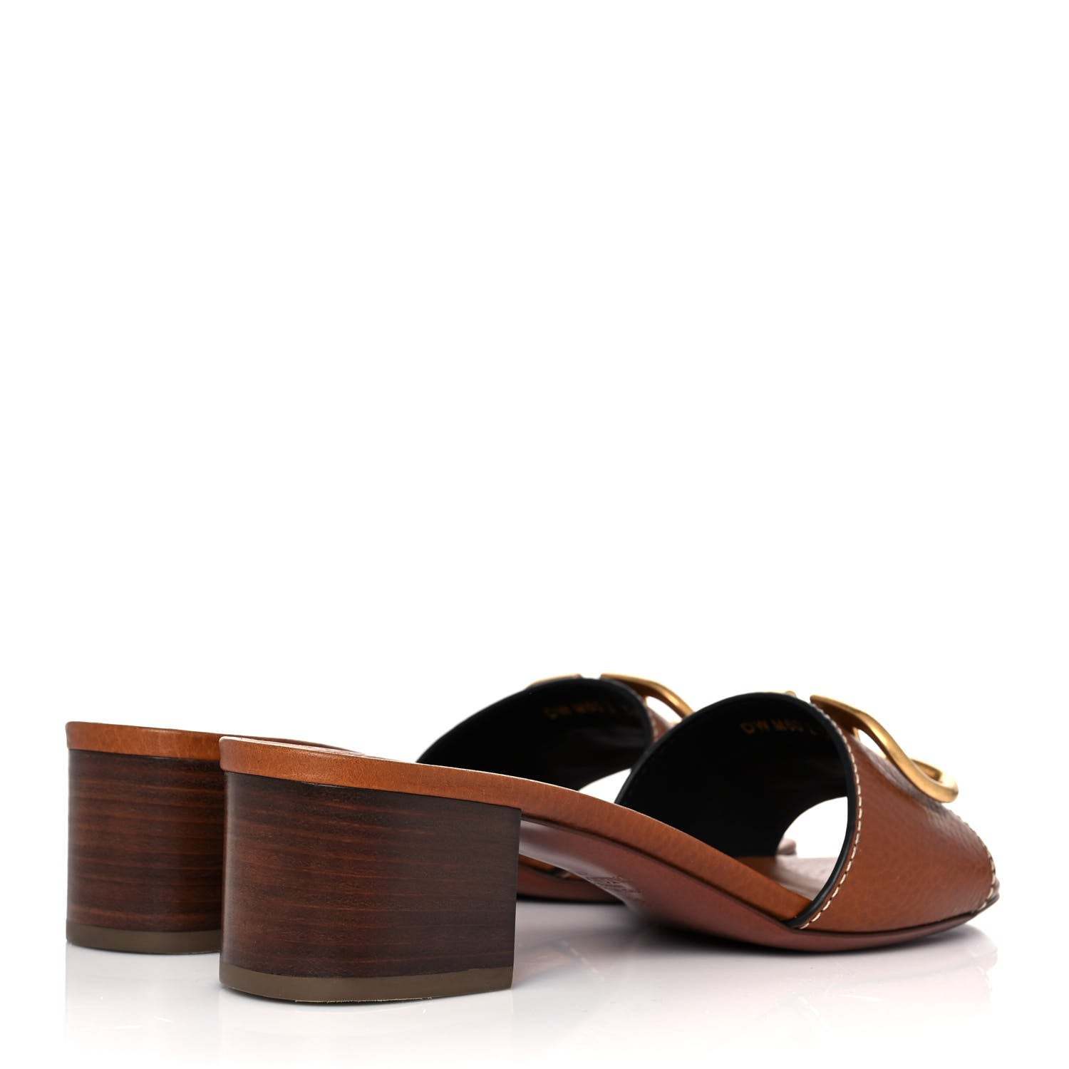 Valentino Garavani Grainy Cowhide VLogo 45mm Slide Sandals 38 Cuoio 4 of 10