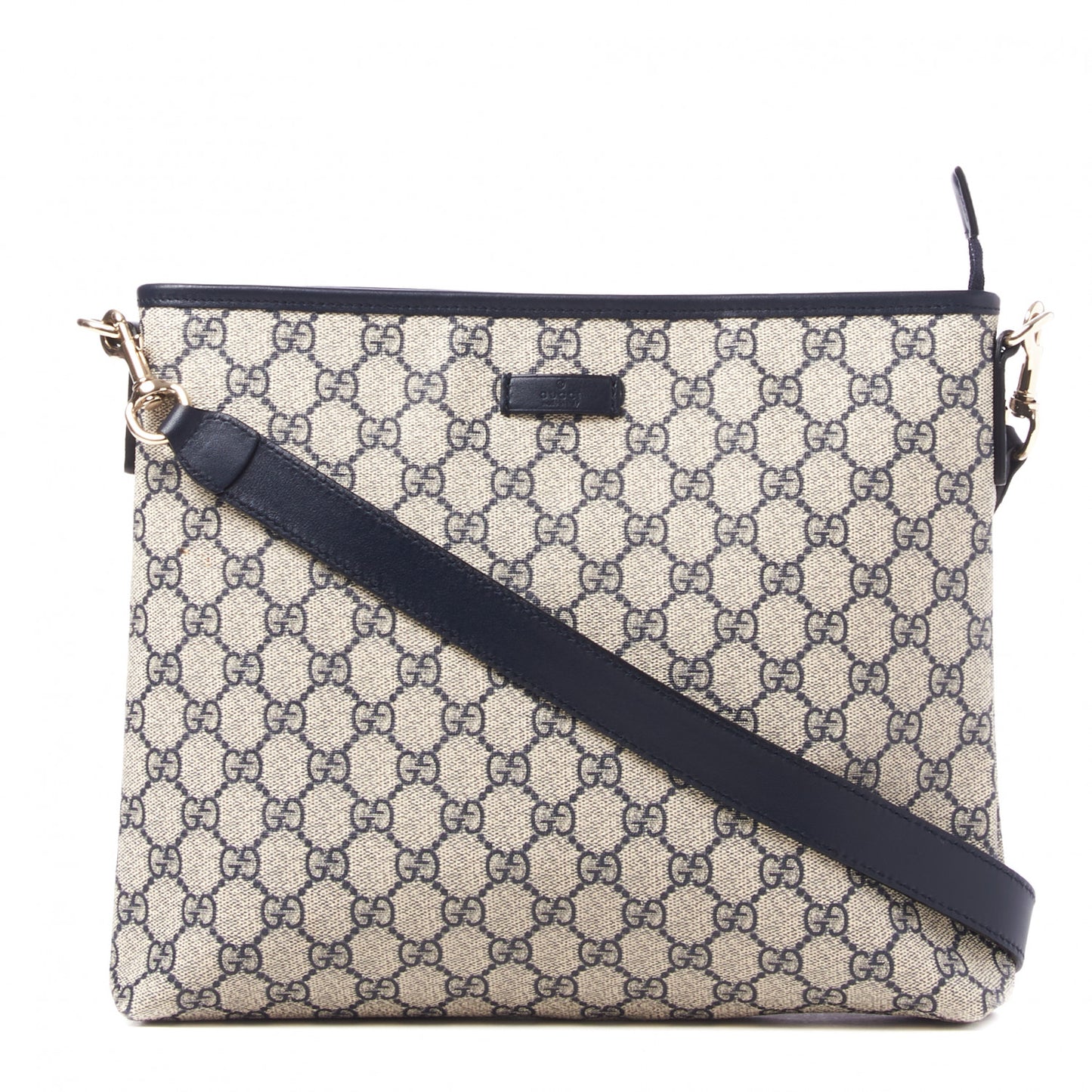 GG Plus Monogram Medium Flat Messenger Bag Navy