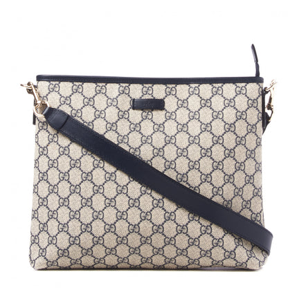 Gucci GG Plus Monogram Medium Flat Messenger Bag Navy 1 of 8