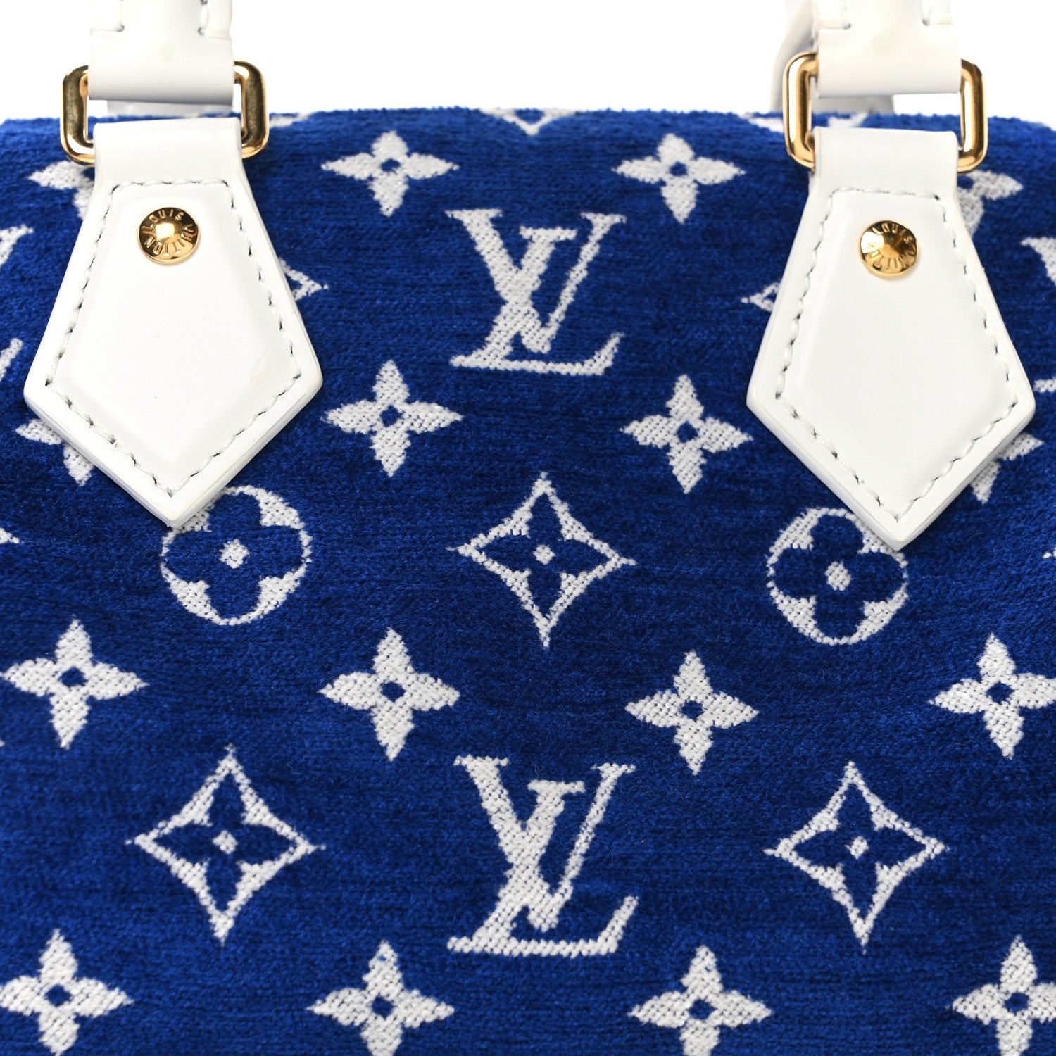 Louis Vuitton Jacquard Velvet Monogram LV Match Speedy Bandouliere 20 Blue 7 of 9