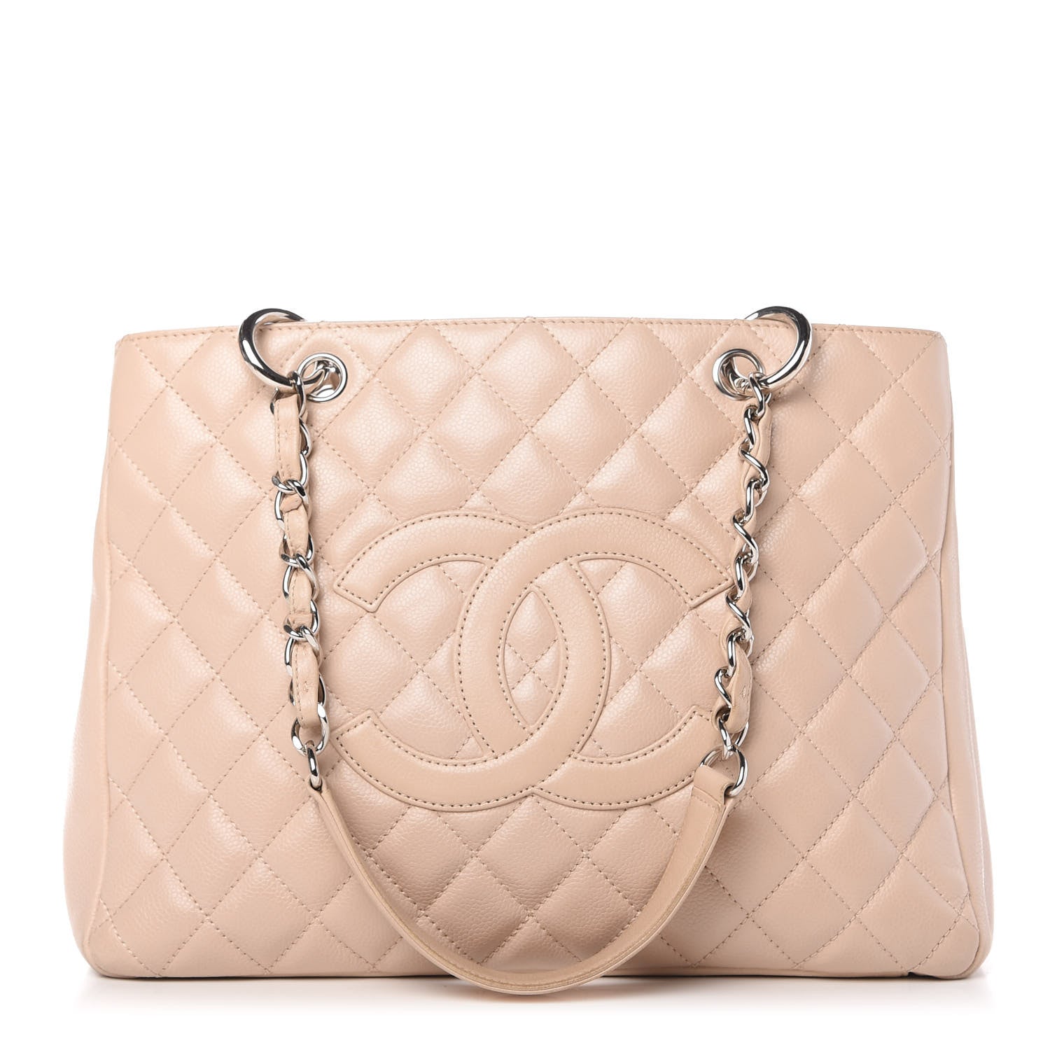 Chanel Caviar Quilted Grand Shopping Tote GST Beige Clair 1 of 9