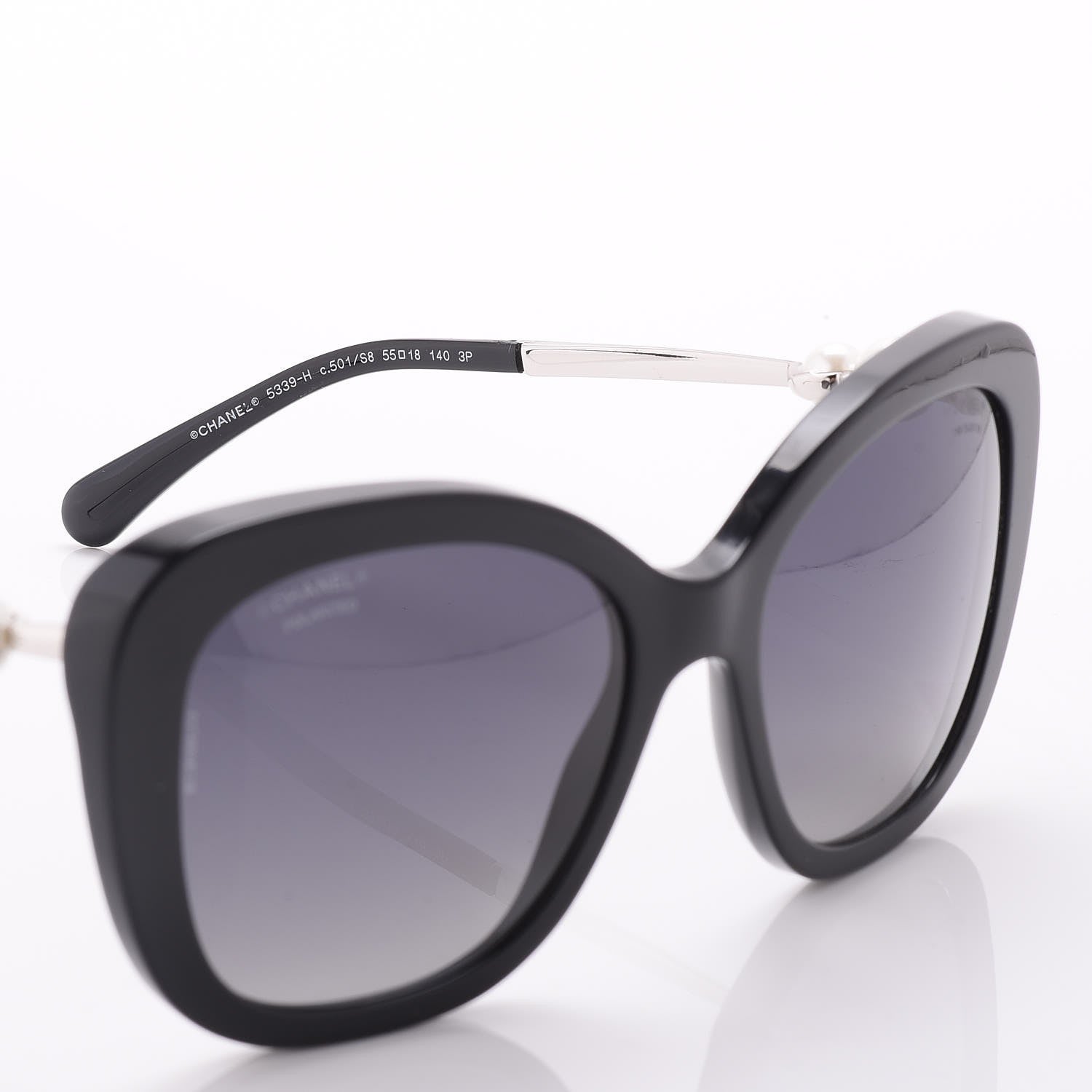 Chanel Acetate Polarized Butterfly Winter Pearl Sunglasses 5339-H-A Black 7 of 8