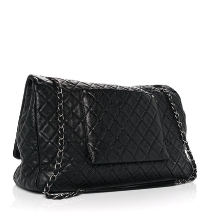 Chanel Calfskin Quilted XXL Travel Flap Bag Black 3 of 10
