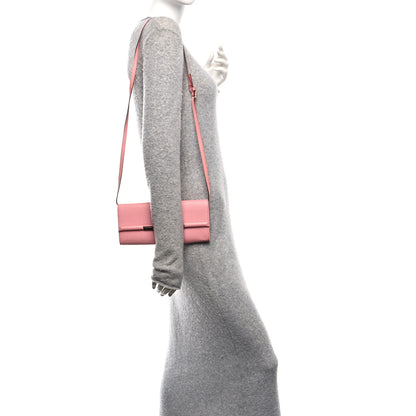 Gucci Calfskin Bamboo Bar Clutch Pink 2 of 10
