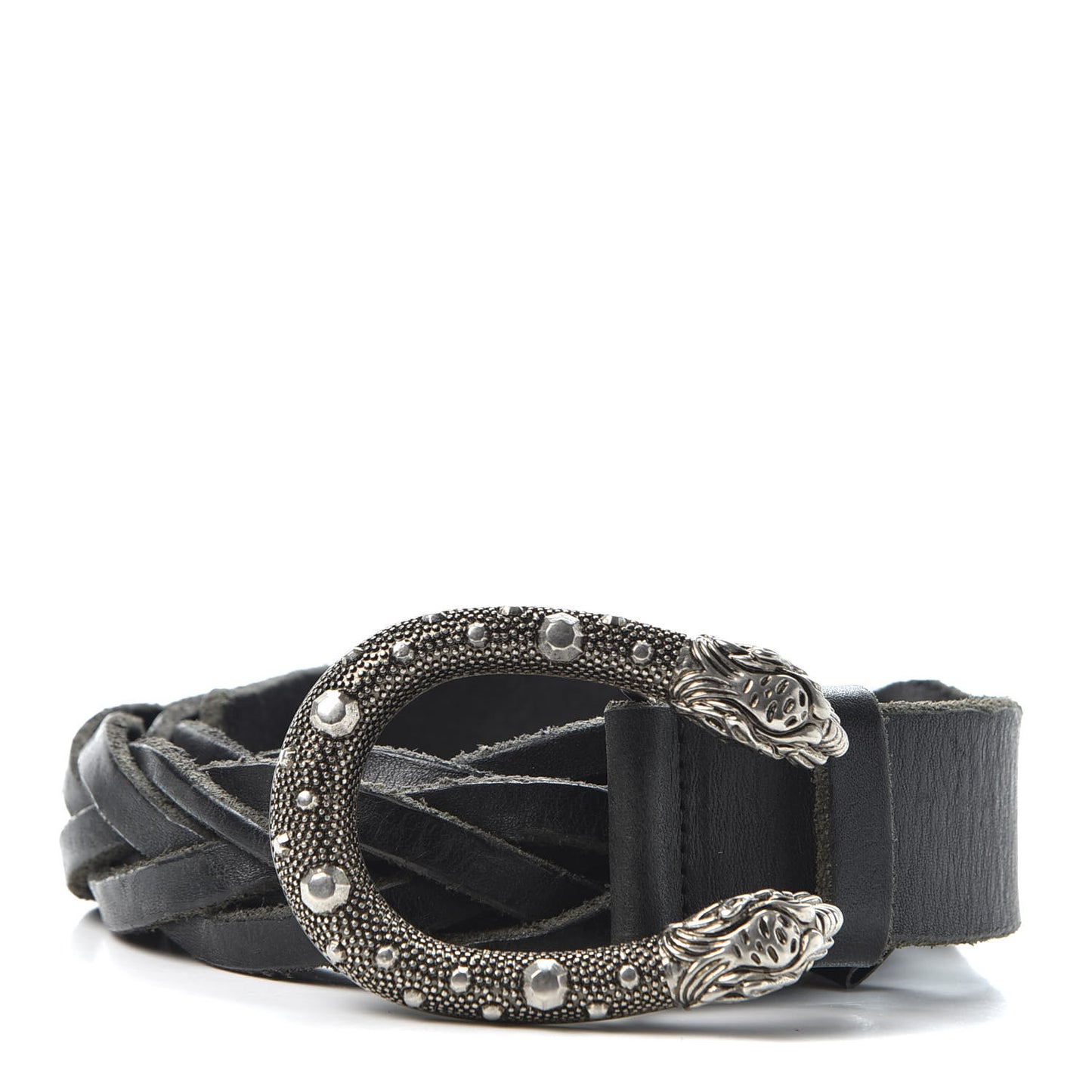 Calfskin Dionysus Braided Belt 95 38 Black