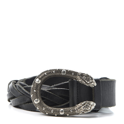Gucci Calfskin Dionysus Braided Belt 95 38 Black 1 of 3