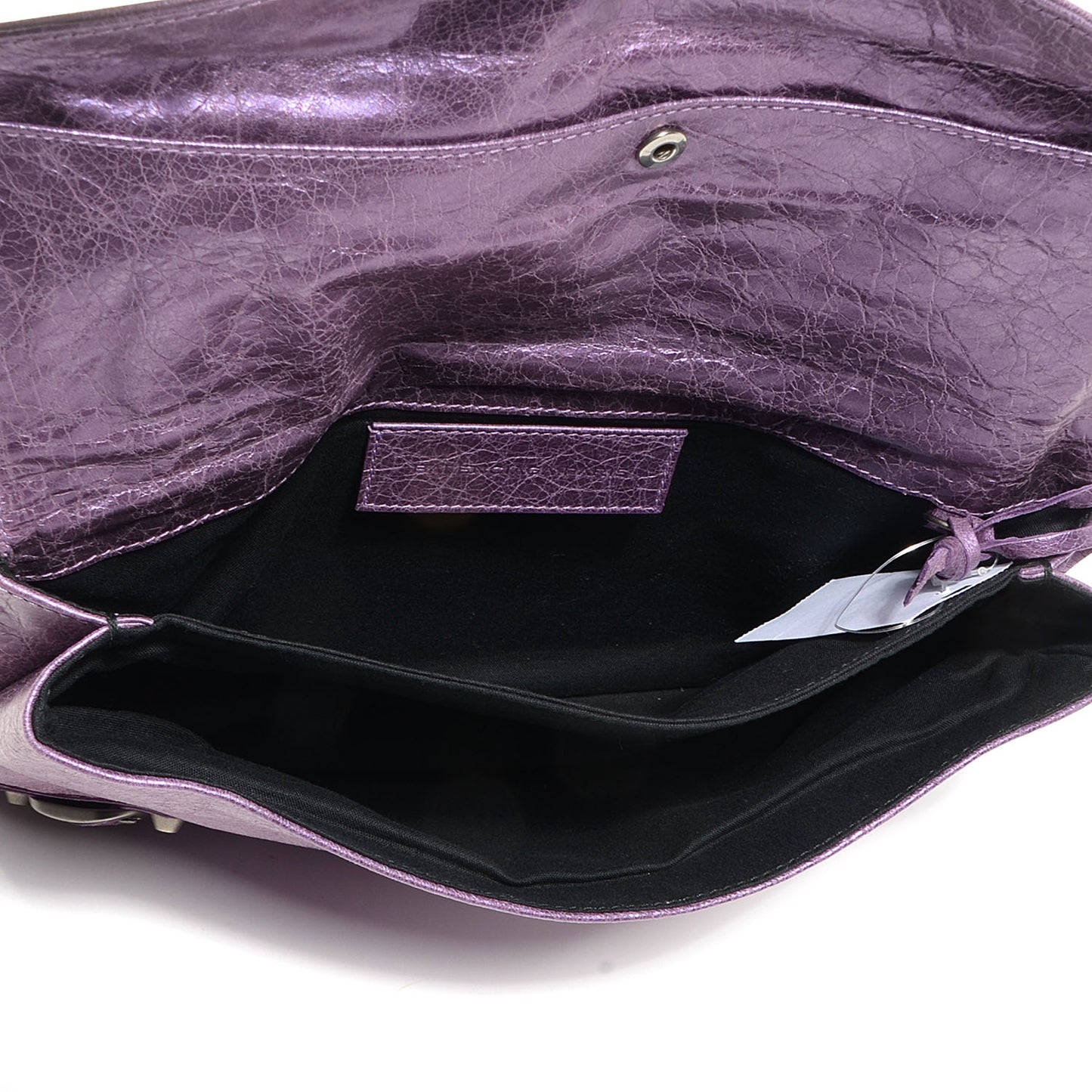 Agneau Envelope Clutch Metallic Purple
