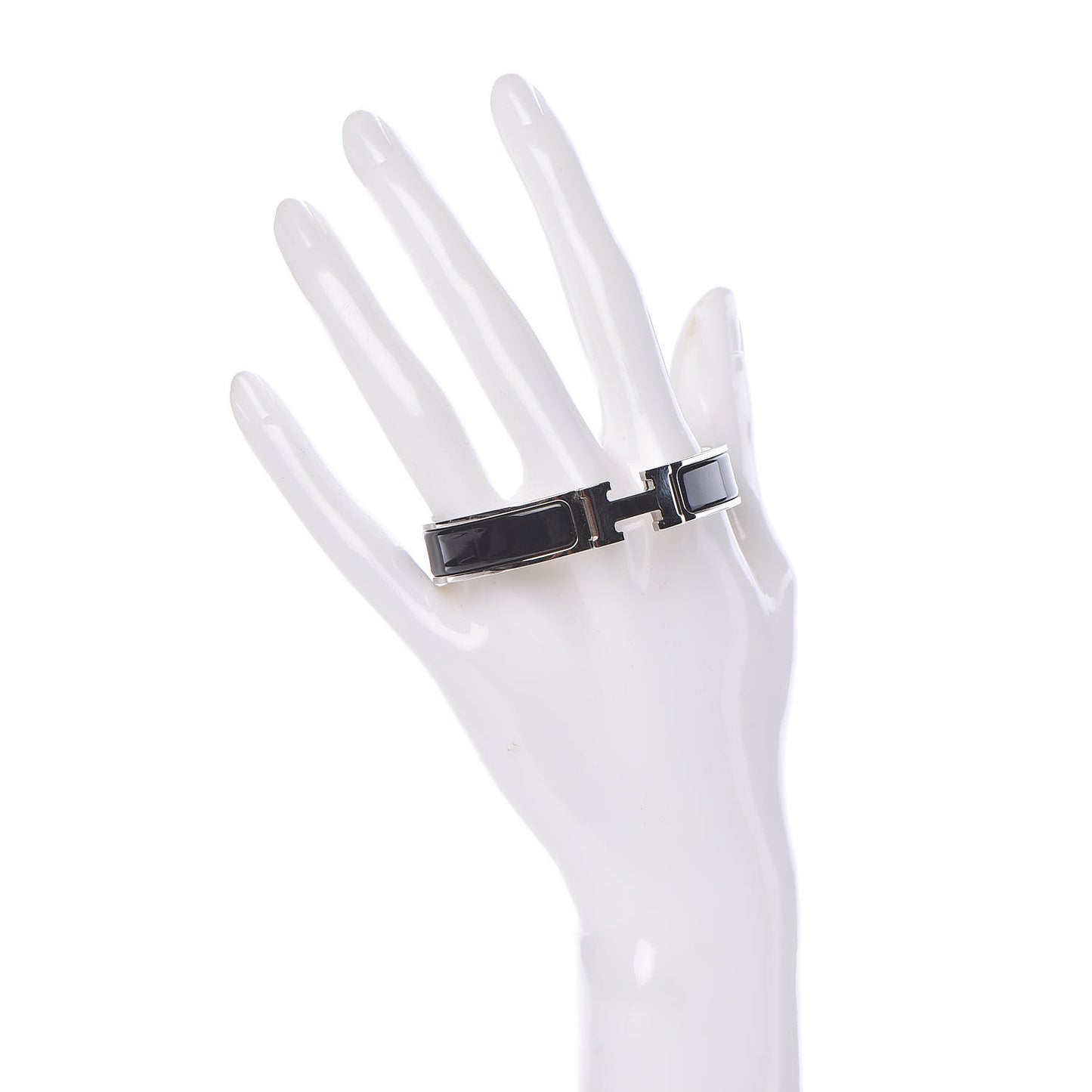 Enamel Narrow Clic Clac H Bracelet PM Black