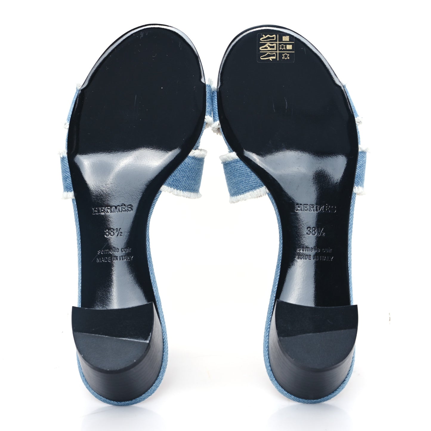 Denim Fringe Oasis Sandals 38.5 Bleu Clair