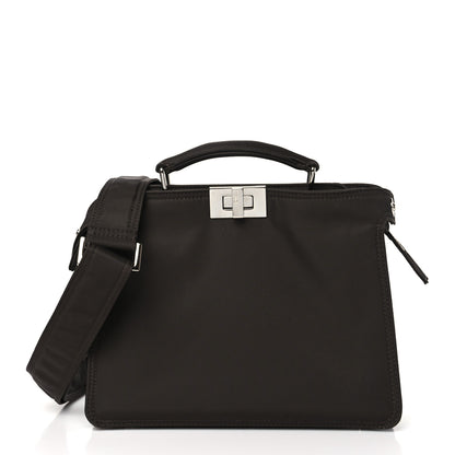 Fendi Nylon Vitello Cover Logo Embossed Mini Peekaboo I SEE U Satchel Ebano Sunflower 1 of 10