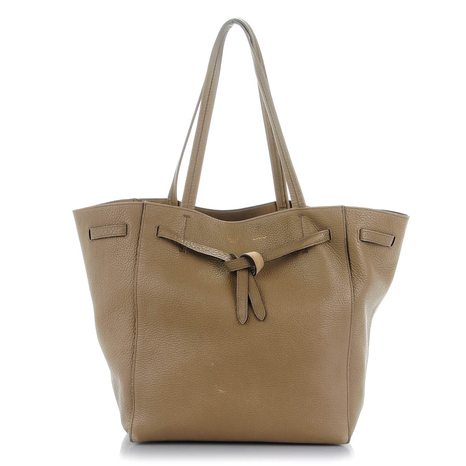 Celine Shiny Grained Calfskin Small Belt Cabas Phantom Souris 1 of 9