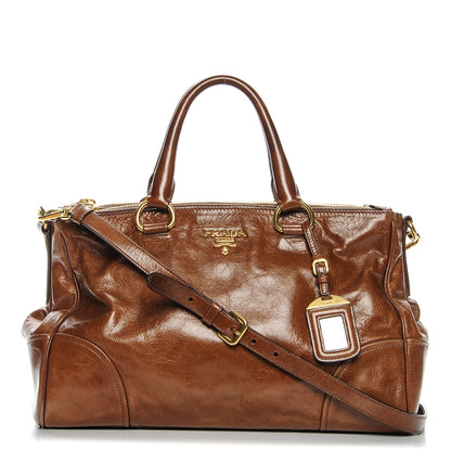 Prada Vitello Shine Top Handle Bag Palissandro 1 of 8