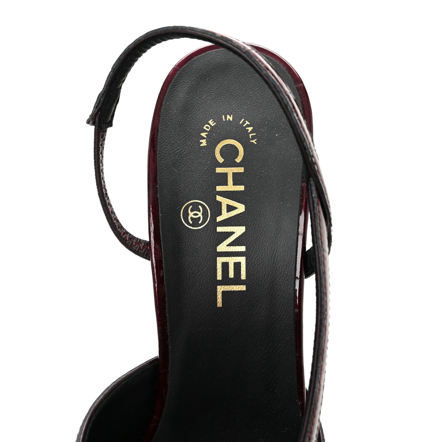 Patent Calfskin Crocodile Embossed Ballerina Flats 38.5 Dark Burgundy Black