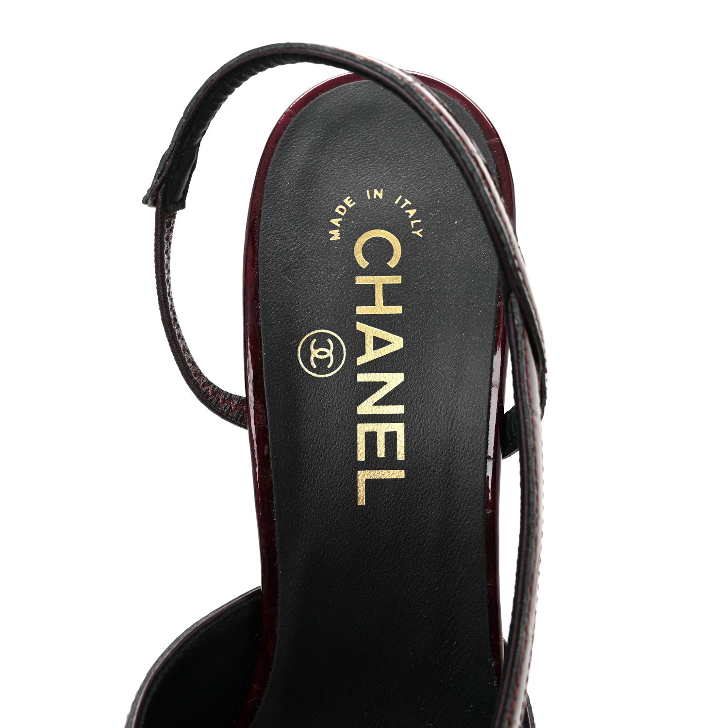 Chanel Patent Calfskin Crocodile Embossed Ballerina Flats 38.5 Dark Burgundy Black 7 of 10