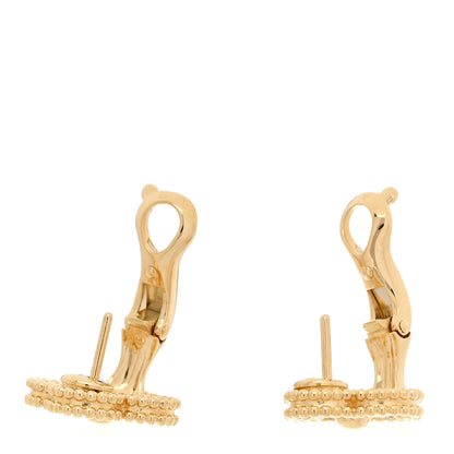 Van Cleef & Arpels 18K Yellow Gold Diamond Vintage Alhambra Earrings 4 of 5