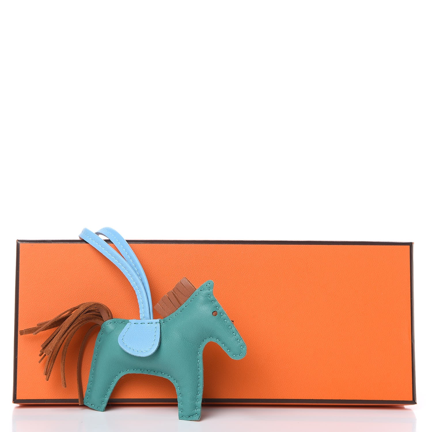Hermes Milo Lambskin Grigri Rodeo Horse Bag Charm PM Vert Verone Gold Celeste 4 of 4