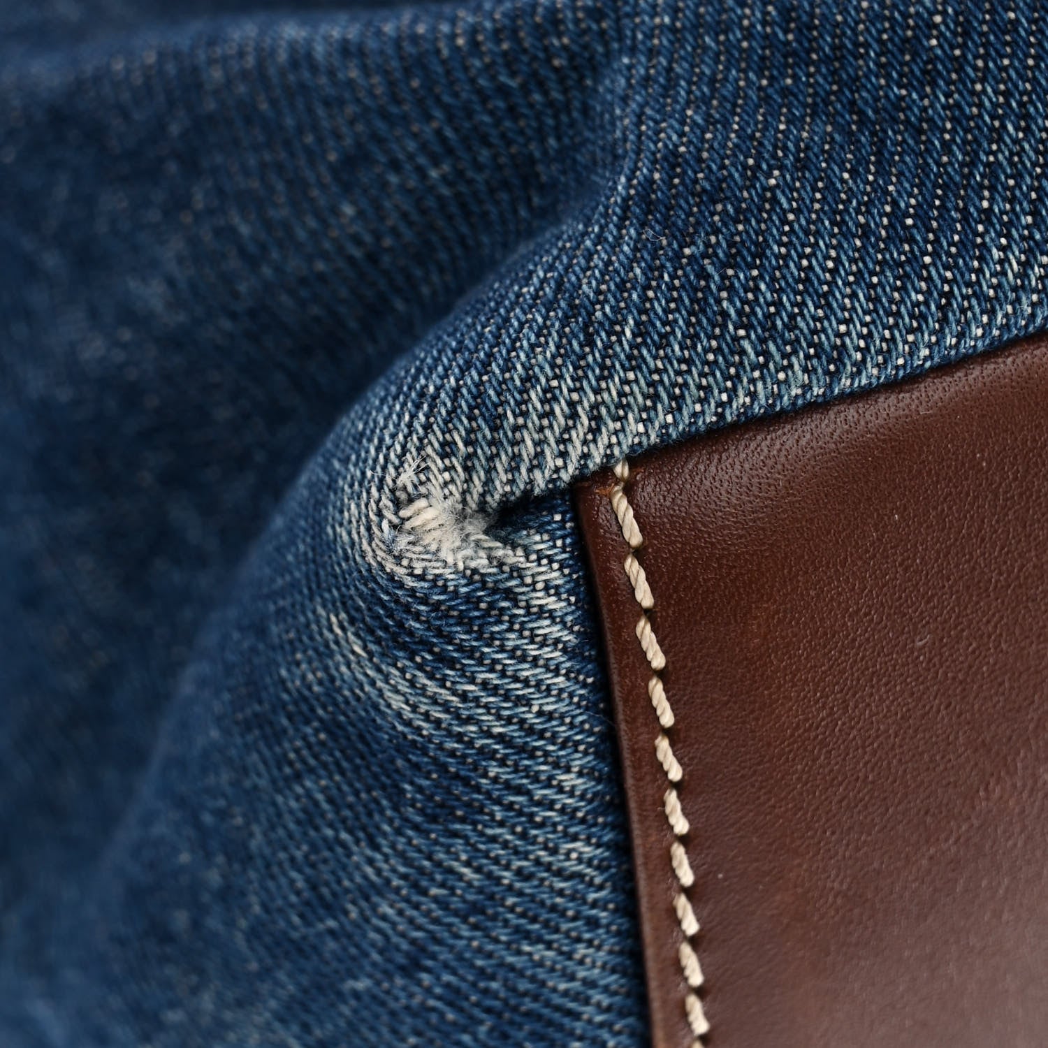 Chanel Denim CC Tote Bag Blue Brown 11 of 11