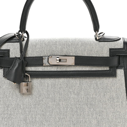 Hermes Toile Swift Kelly Sellier 28 Ecru Black 8 of 11