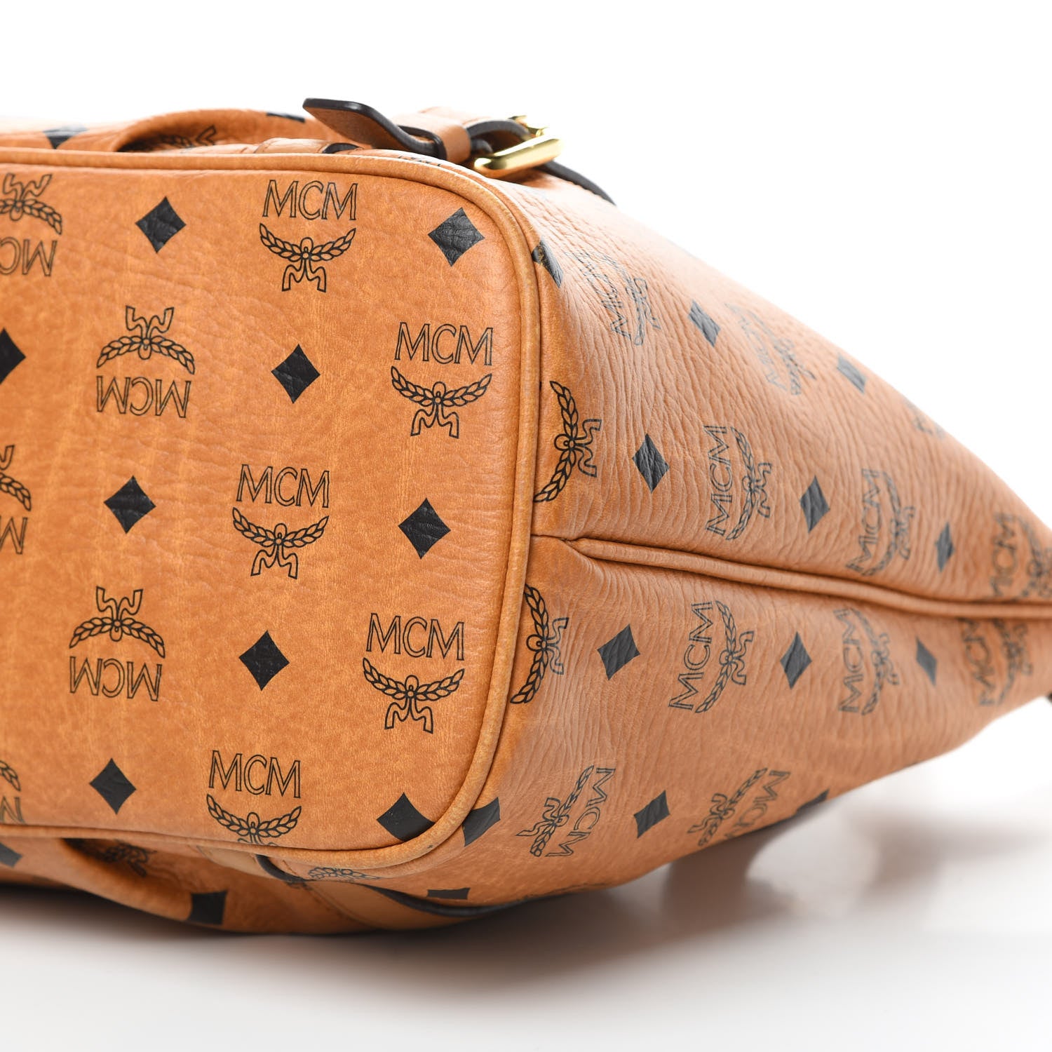 MCM Visetos Medium Essentials Shopper Tote Cognac 10 of 12