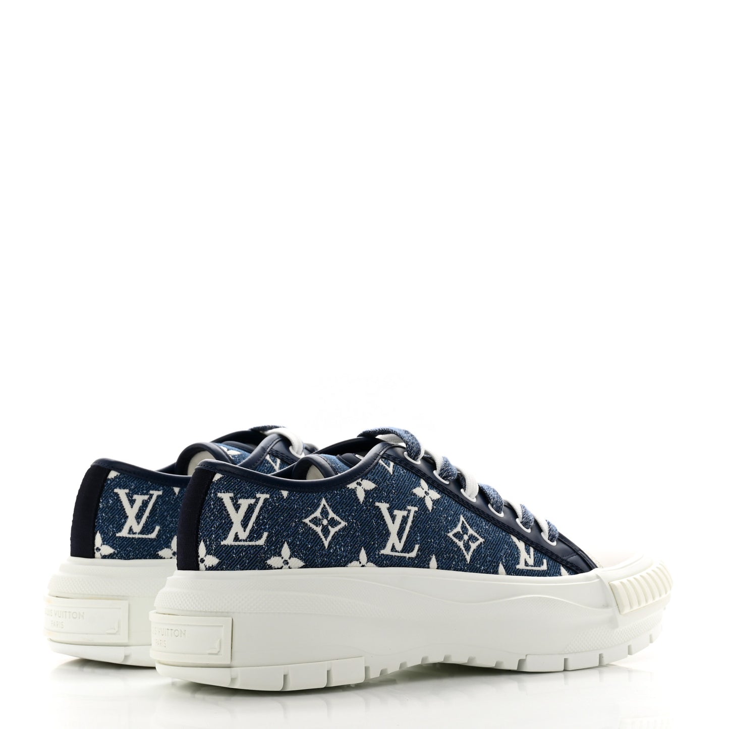 Denim Monogram Squad Sneakers 40 Marine