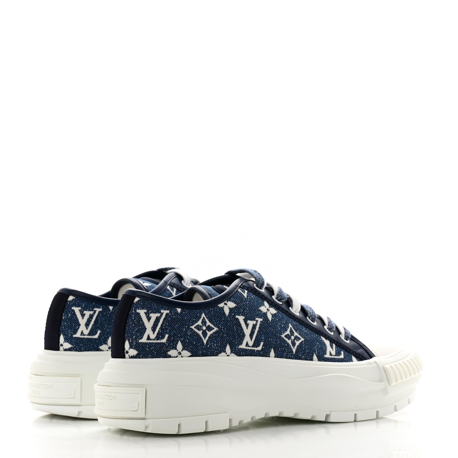 Louis Vuitton Denim Monogram Squad Sneakers 40 Marine 4 of 9