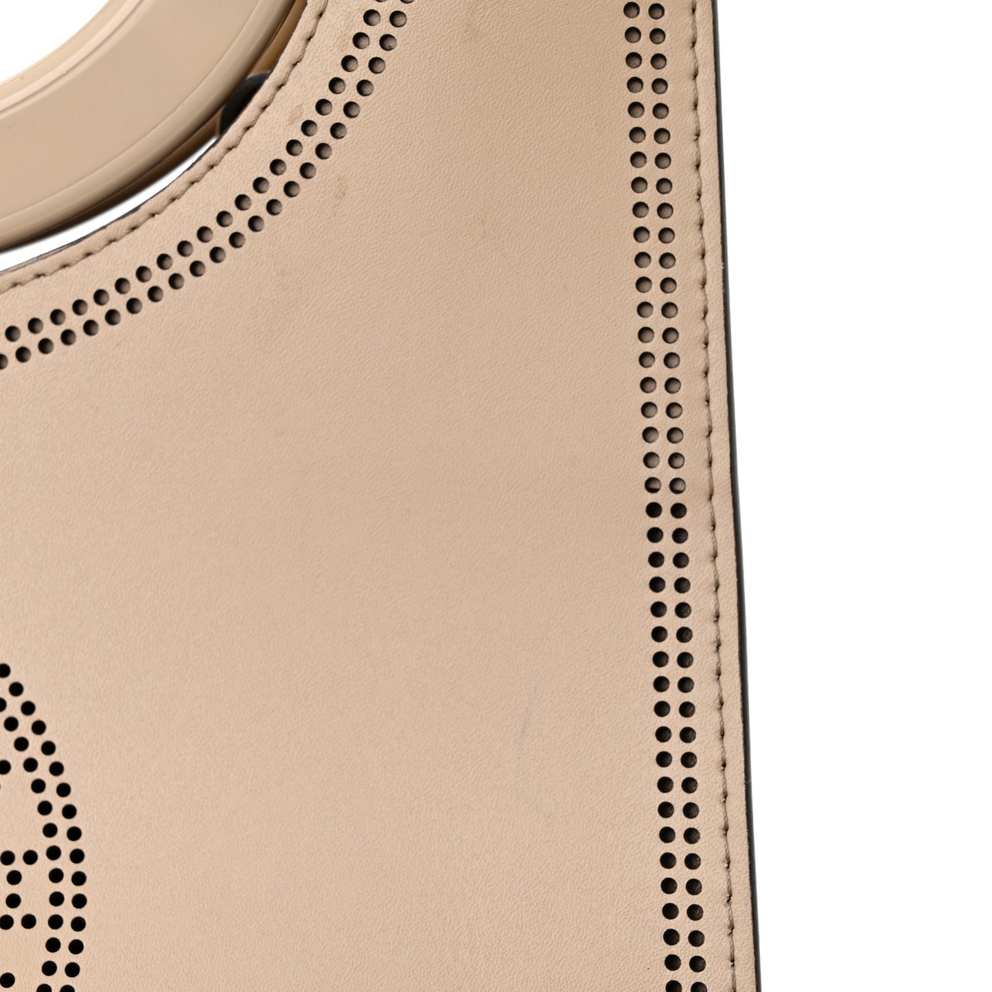 Vitello Liberty Plexiglass Stamp Patch Perforated Small Runaway Shopper Tote Nuvola