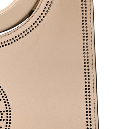 Fendi Vitello Liberty Plexiglass Stamp Patch Perforated Small Runaway Shopper Tote Nuvola 12 of 14