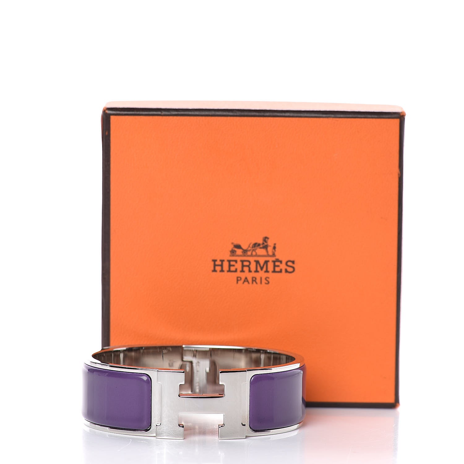 Hermes Enamel Wide Clic Clac H Bracelet PM Pourpre 6 of 6