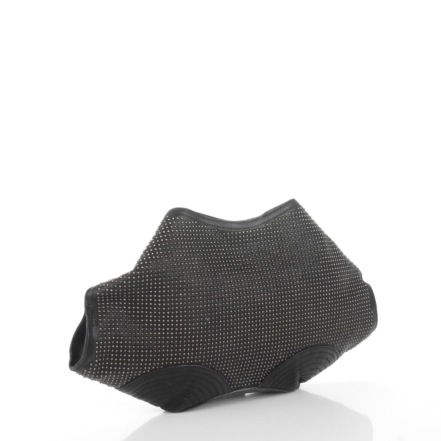 Calfskin Studded De Manta Clutch Black