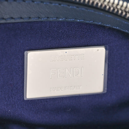 Fendi Sequin Paillettes Vitello Grace Striped Baguette Dark Blue Lunai 6 of 10