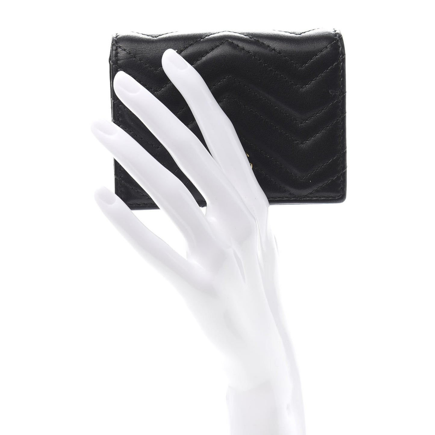 Calfskin Matelasse GG Marmont Card Case Wallet Black