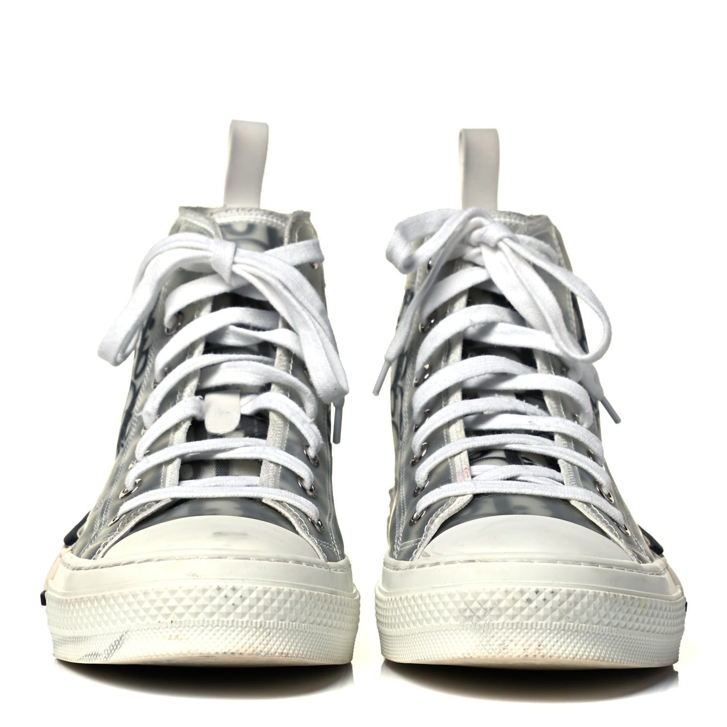 Technical Canvas Oblique Mens B23 High Top Sneakers 41 White Black